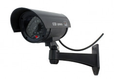 Camera falsa de supraveghere cu LED rosu intermitent Neagra foto