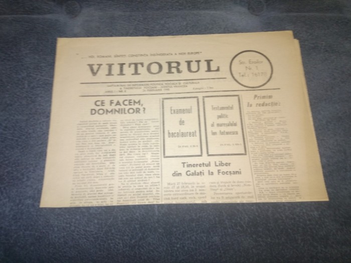 ZIARUL VIITORUL 24 FEBRUARIE 1990 FOCSANI
