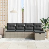 Cumpara ieftin Set de canapele pentru grădină cu pernă 5 pcs Gri deschis