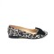 Balerini din piele intoarsa cu imprimeu animal print cu funda Cora