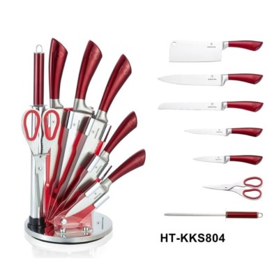HT-KKS804 HERENTHAL Set de cutite, 8 piese, rosu foto