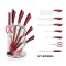 HT-KKS804 HERENTHAL Set de cutite, 8 piese, rosu