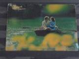 FRANTA - PERECHE DE TINERI CU BARCA PE LAC - VERS CYTHERE - CIRCULATA, TIMBRATA .