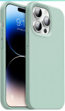 Huse silicon antisoc cu microfibra pentru Iphone 14 Pro Turcoaz, Turquoise, Husa