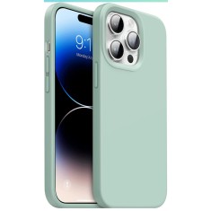 Huse silicon antisoc cu microfibra pentru Iphone 14 Pro Turcoaz