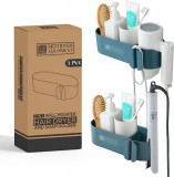 Suport pentru uscatorul de par MOTRYS, plastic, albastru inchis, 25,5 x 10 x 7 cm