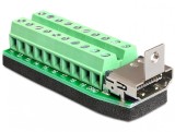 Adaptor HDMI mama la bloc terminal 20 pini, Delock 65168
