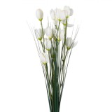 Crenguță Decorativă Flori Artificiale, Alb, 42cm, Plastic, Oem