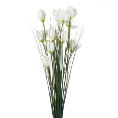 Crenguță Decorativă Flori Artificiale, Alb, 42cm, Plastic