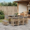VidaXL Set mobilier grădină cu perne, 11 piese bej combinat poliratan 3211692