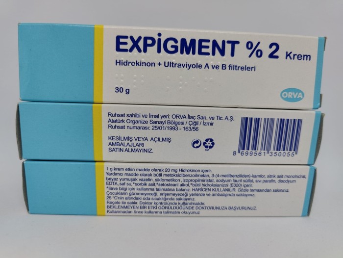 Expigment ORVA hidrochinona 2% cr 30g pete pigmentare pistrui melasma