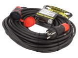 Prelungitor alimentare KEL 3x2,5mm2 30m 16A cu 1 priză negru