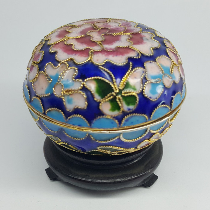 Bol, cutie bijuterii vintage cloisonne