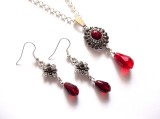 set colier si cercei cu cristale si marcasite 37389