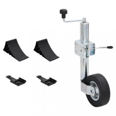 vidaXL Cric roată de remorcă 60 mm cu 1 clemă despicată/pene de roată