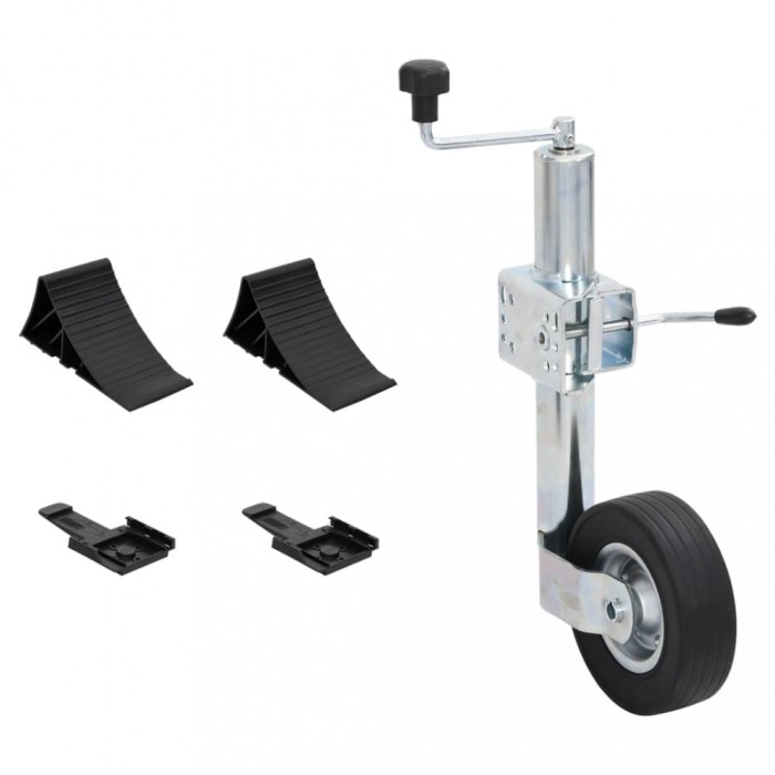 vidaXL Cric roată de remorcă 60 mm cu 1 clemă despicată/pene de roată