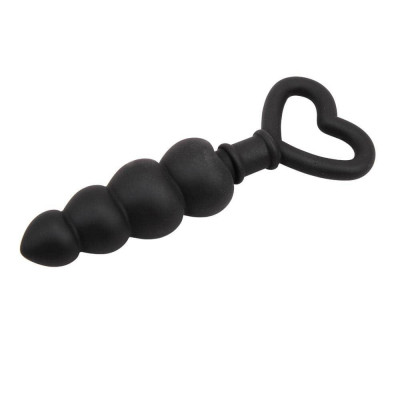 Dop Anal Beaded Luv Probe, Negru, 15.5 cm foto