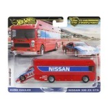 Cumpara ieftin Set de joaca Hot Wheels - Transportator Euro Hauler si masinuta Nissan 300 Zx Gts, scara 1:64