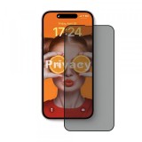 Folie de protectie Ecran Privacy Anank 3X Reinforced pentru Apple iPhone 15 Pro, Sticla Securizata, Full Glue, 2.5D