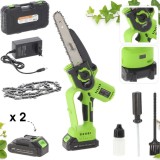 Fierastrau electric pentru crengi cu acumulator 21V, sina 20 cm, 2 baterii