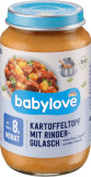 Babylove Meniu de cartofi cu gulaș de vită 8+, 220 g