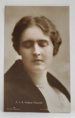 A.S.R. PRINTESA ELISABETA , CU COLIER DE PERLE , FOTO JULIETTA , FORMAT CARTE POSTALA , INTERBELICA foto