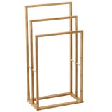 Suport pentru prosoape din bambus cu 3 niveluri, 42x24x82 cm, natur