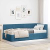 VidaXL Cadru de pat colțar cu saltea albastru 90 x 190 cm Catifea 3393847