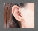 Cumpara ieftin Cercei din Argint 925 Placat cu Aur Galben , Model Double Flower cu Zirconiu