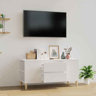 Comoda TV, alb, 102x44,5x50 cm, lemn prelucrat GartenMobel Dekor foto