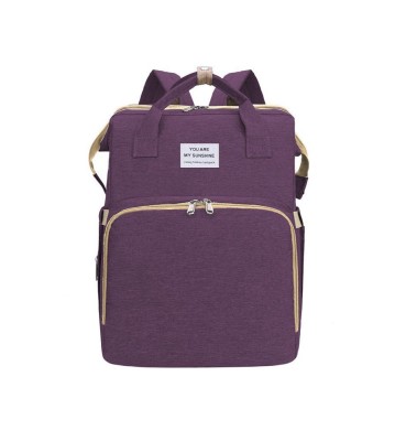 Rucsac multifunctional pentru bebelusi, cu patut extensibil, model unisex, mov foto
