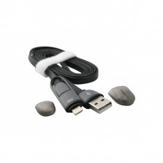 USB Cablu 2in1 Micro USB/iPHONE 5/6 Negru foto