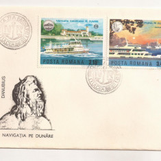 P2 Plic FDC-Prima zi a emisiunii -Danubius, Navigatie pe Dunare, necirculat 1977