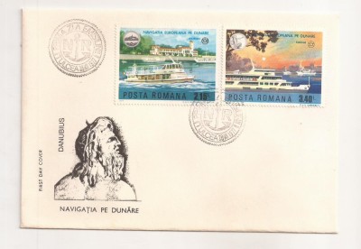 P2 Plic FDC-Prima zi a emisiunii -Danubius, Navigatie pe Dunare, necirculat 1977 foto