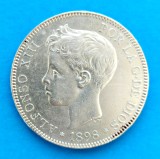 SPANIA 5 PESETA 1898 ALFONSO XIII STARE EXCELENTA SPRE AUNC P, Europa