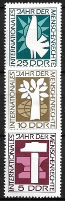 B2696 - Germania DDR 1968 - Drepturile omului 3v. neuzat,perfecta stare foto