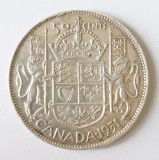 CANADA 50 CENTS CENTI 1951 ARGINT VF++XF ( CITITI DESCRIEREA )