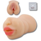 Masturbator Papusa Sexuala Realista, Dublu Canal Texturat, Vagin si Oral, Design Ergonomic, pentru Barbati, Placere si Erectie mai Intensa, din Silico