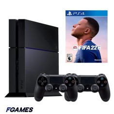 Consola Sony Playstation 4 Ps4 500gb + Doua Controllere + Fifa 22 PlayStation 4, Second-Hand