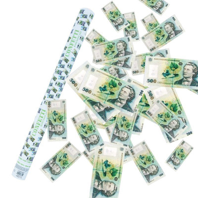 Confetti bani falsi romanesti, tun 80 cm, pentru petreceri si aniversari foto