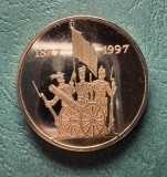 100 Lei 1998 Aniversarea independentei tombac proba la moneda de argint