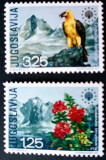 Iugoslavia 1970, fauna, păsări ,flori serie 2v.nestampilat