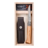 Cutit de buzunar N&deg;08, cu teaca, inox, 8,5 cm, &quot;Tradition Luxe&quot;, Olive - Opinel