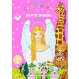 Carte de colorat cu sapte ingeri, format A4, color, 16 pagini, bilingva,