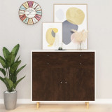Folie de mobilier autoadeziva, stejar &icirc;nchis, 500 x 90 cm, PVC GartenMobel Dekor, vidaXL
