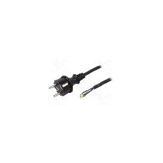 Cablu alimentare AC, 1.5m, 3 fire, culoare negru, cabluri, CEE 7/7 (E/F) mufa, SCHUKO mufa, PLASTROL - W-97546