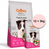 Cumpara ieftin Calibra Dog Premium Line Puppy &amp;amp; Junior 12 + 3 kg GRATUIT