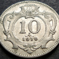 Moneda istorica 10 HELLER - AUSTRIA / Austro-Ungaria, anul 1910 *cod 1953