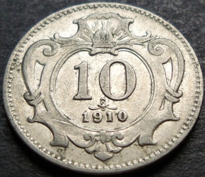 Moneda istorica 10 HELLER - AUSTRIA / Austro-Ungaria, anul 1910 *cod 1953 foto