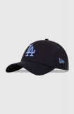 Cumpara ieftin New Era șapcă de baseball din bumbac culoarea albastru marin, cu imprimeu, LOS ANGELES DODGERS